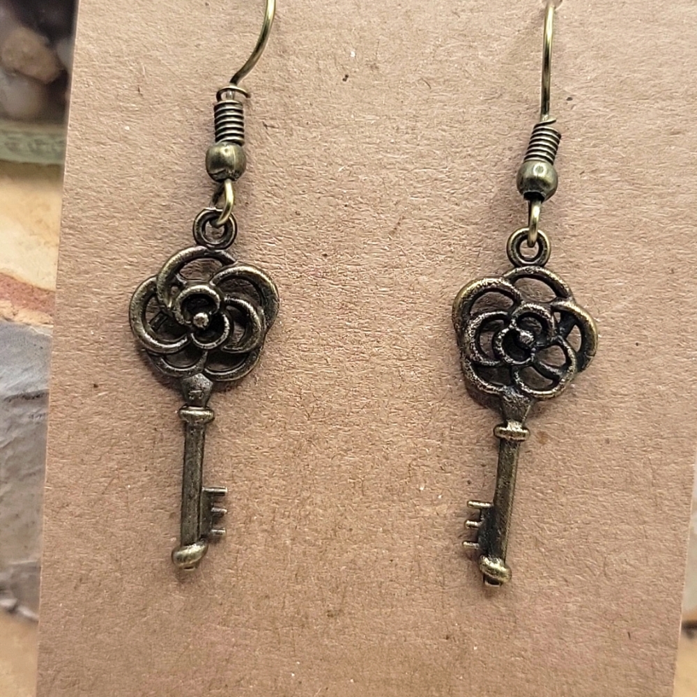 2/$10 key charm earrings